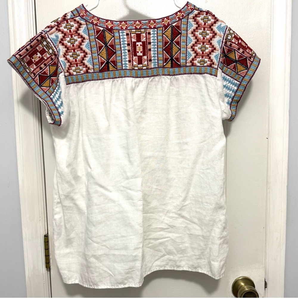 Johnny Was Ezra Embroidered Linen Top M - Picture 4 of 4